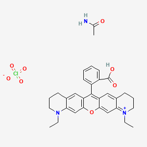 molecular formula C32H36ClN3O8 B15136913 acetamide;2-(6,20-diethyl-2-oxa-20-aza-6-azoniapentacyclo[12.8.0.03,12.05,10.016,21]docosa-1(14),3,5,10,12,15,21-heptaen-13-yl)benzoic acid;perchlorate 