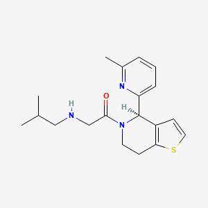 molecular formula C19H25N3OS B15136921 2-(2-methylpropylamino)-1-[(4R)-4-(6-methylpyridin-2-yl)-6,7-dihydro-4H-thieno[3,2-c]pyridin-5-yl]ethanone 