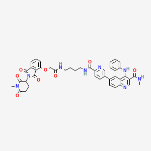 molecular formula C43H40N8O8 B15136925 4-anilino-N-methyl-6-[6-[4-[[2-[2-(1-methyl-2,6-dioxopiperidin-3-yl)-1,3-dioxoisoindol-4-yl]oxyacetyl]amino]butylcarbamoyl]pyridin-3-yl]quinoline-3-carboxamide 