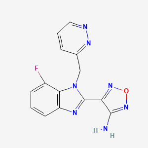 4-[7-Fluoro-1-(pyridazin-3-ylmethyl)benzimidazol-2-yl]-1,2,5-oxadiazol-3-amine