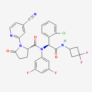 (2S)-N-[(1S)-1-(2-chlorophenyl)-2-[(3,3-difluorocyclobutyl)amino]-2-oxoethyl]-1-(4-cyanopyridin-2-yl)-N-(3,5-difluorophenyl)-5-oxopyrrolidine-2-carboxamide