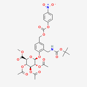 methyl (2S,3S,4S,5R,6S)-3,4,5-triacetyloxy-6-[2-[[(2-methylpropan-2-yl)oxycarbonylamino]methyl]-4-[(4-nitrophenoxy)carbonyloxymethyl]phenoxy]oxane-2-carboxylate