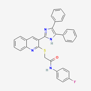 2-[3-(4,5-diphenyl-1H-imidazol-2-yl)quinolin-2-yl]sulfanyl-N-(4-fluorophenyl)acetamide