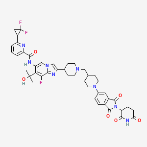 6-(2,2-difluorocyclopropyl)-N-[2-[1-[[1-[2-(2,6-dioxopiperidin-3-yl)-1,3-dioxoisoindol-5-yl]piperidin-4-yl]methyl]piperidin-4-yl]-8-fluoro-7-(2-hydroxypropan-2-yl)imidazo[1,2-a]pyridin-6-yl]pyridine-2-carboxamide