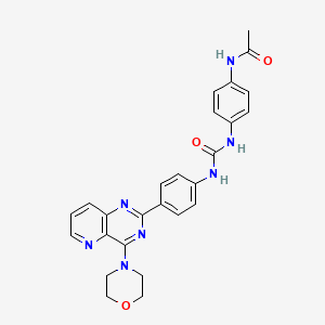 molecular formula C26H25N7O3 B15137117 N-(4-(3-(4-(4-Morpholinopyrido[3,2-d]pyrimidin-2-yl)phenyl)ureido)phenyl)acetamide 