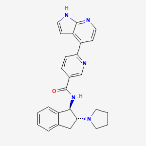 N-[(1R,2R)-2-pyrrolidin-1-yl-2,3-dihydro-1H-inden-1-yl]-6-(1H-pyrrolo[2,3-b]pyridin-4-yl)pyridine-3-carboxamide