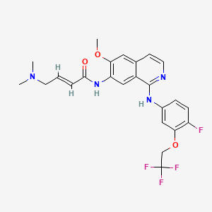 (E)-4-(dimethylamino)-N-[1-[4-fluoro-3-(2,2,2-trifluoroethoxy)anilino]-6-methoxyisoquinolin-7-yl]but-2-enamide