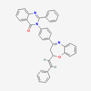 2-phenyl-3-[4-[2-[(E)-2-phenylethenyl]-2,3-dihydro-1,5-benzoxazepin-4-yl]phenyl]quinazolin-4-one