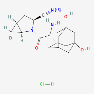 molecular formula C18H26ClN3O3 B15137272 Saxagliptin Metabolite-15N,d2 (hydrochloride) 