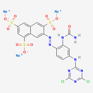 molecular formula C20H11Cl2N8Na3O10S3 B15137327 trisodium;7-[[2-(carbamoylamino)-4-[(4,6-dichloro-1,3,5-triazin-2-yl)amino]phenyl]diazenyl]naphthalene-1,3,6-trisulfonate 