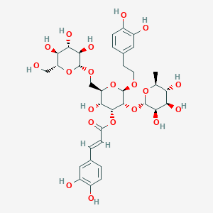 molecular formula C35H46O20 B15137338 [(2R,3R,4R,5R,6R)-2-[2-(3,4-dihydroxyphenyl)ethoxy]-5-hydroxy-6-[[(2R,3R,4S,5S,6R)-3,4,5-trihydroxy-6-(hydroxymethyl)oxan-2-yl]oxymethyl]-3-[(2S,3R,4R,5R,6S)-3,4,5-trihydroxy-6-methyloxan-2-yl]oxyoxan-4-yl] (E)-3-(3,4-dihydroxyphenyl)prop-2-enoate 