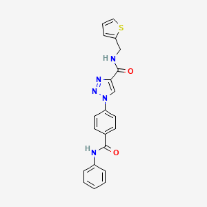 molecular formula C21H17N5O2S B15137501 1-[4-(phenylcarbamoyl)phenyl]-N-(thiophen-2-ylmethyl)triazole-4-carboxamide 