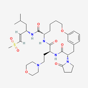 (7S,10S,13S)-N-[(E,3S)-5-methyl-1-methylsulfonylhex-1-en-3-yl]-10-(2-morpholin-4-ylethyl)-9,12-dioxo-13-(2-oxopyrrolidin-1-yl)-2-oxa-8,11-diazabicyclo[13.3.1]nonadeca-1(18),15(19),16-triene-7-carboxamide