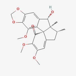 molecular formula C22H24O7 B15137569 (1S,11S,12S,13R)-11-hydroxy-3,17,18-trimethoxy-12,13-dimethyl-5,7-dioxapentacyclo[10.7.0.01,15.02,10.04,8]nonadeca-2,4(8),9,15,17-pentaen-19-one 