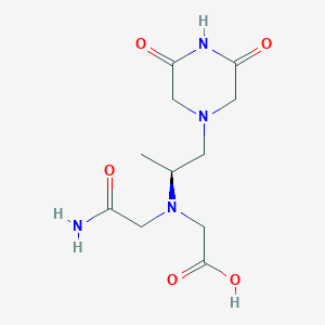 molecular formula C11H18N4O5 B151376 N-(2-氨基-2-氧代乙基)-N-[(1S)-2-(3,5-二氧代-1-哌嗪基)-1-甲基乙基]-甘氨酸 CAS No. 120418-77-1