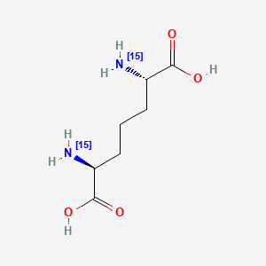 molecular formula C7H14N2O4 B15137633 (2S,6S)-2,6-bis(15N)(azanyl)heptanedioic acid 