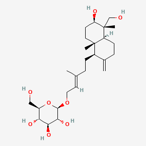 (2R,3R,4S,5S,6R)-2-[(E)-5-[(1R,4aS,5S,6R,8aS)-6-hydroxy-5-(hydroxymethyl)-5,8a-dimethyl-2-methylidene-3,4,4a,6,7,8-hexahydro-1H-naphthalen-1-yl]-3-methylpent-2-enoxy]-6-(hydroxymethyl)oxane-3,4,5-triol