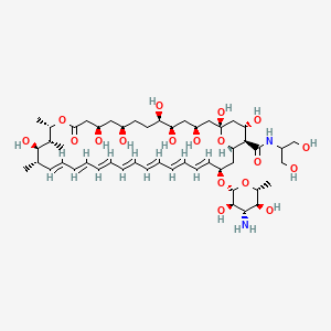 molecular formula C50H80N2O18 B15137702 (1R,3S,5R,6R,9R,11R,15S,16R,17R,18S,19E,21E,23E,25E,27E,29E,31E,33R,35S,36R,37S)-33-[(2R,3R,4S,5S,6R)-4-amino-3,5-dihydroxy-6-methyloxan-2-yl]oxy-N-(1,3-dihydroxypropan-2-yl)-1,3,5,6,9,11,17,37-octahydroxy-15,16,18-trimethyl-13-oxo-14,39-dioxabicyclo[33.3.1]nonatriaconta-19,21,23,25,27,29,31-heptaene-36-carboxamide 