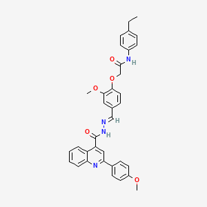 molecular formula C35H32N4O5 B15137778 N-[(E)-[4-[2-(4-ethylanilino)-2-oxoethoxy]-3-methoxyphenyl]methylideneamino]-2-(4-methoxyphenyl)quinoline-4-carboxamide 