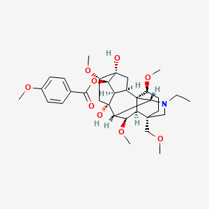 [(1S,2R,3R,4R,5S,6S,8R,9R,10R,13S,16S,17R,18R)-11-ethyl-5,8-dihydroxy-6,16,18-trimethoxy-13-(methoxymethyl)-11-azahexacyclo[7.7.2.12,5.01,10.03,8.013,17]nonadecan-4-yl] 4-methoxybenzoate