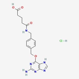 molecular formula C18H21ClN6O4 B15137794 5-[[4-[(2-amino-7H-purin-6-yl)oxymethyl]phenyl]methylamino]-5-oxopentanoic acid;hydrochloride 