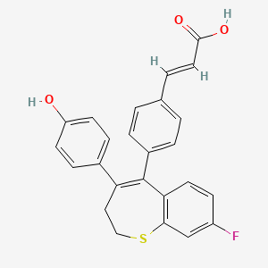 molecular formula C25H19FO3S B15137866 (E)-3-[4-[8-fluoro-4-(4-hydroxyphenyl)-2,3-dihydro-1-benzothiepin-5-yl]phenyl]prop-2-enoic acid 