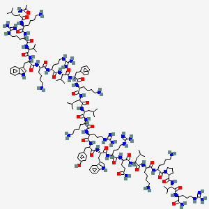 molecular formula C157H261N49O27 B15138033 Ac-Leu-Lys-DL-Arg-Val-DL-Trp-Lys-DL-Arg-Val-DL-Phe-Lys-DL-Leu-Leu-DL-Lys-Arg-DL-Tyr-Trp-DL-Arg-Gln-DL-Leu-Lys-DL-Lys-DL-Pro-Val-Arg-NH2 