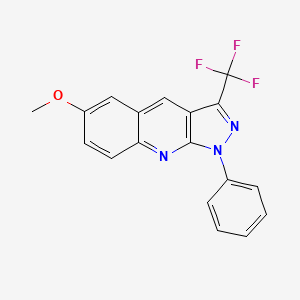 molecular formula C18H12F3N3O B1513813 6-Methoxy-1-phenyl-3-(trifluoromethyl)-1H-pyrazolo[3,4-b]quinoline 