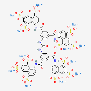 molecular formula C57H28N6Na12O41S12 B15138170 Dodecasodium;8-[[3-[[3,5-bis[(4,6,8-trisulfonatonaphthalen-1-yl)carbamoyl]phenyl]carbamoylamino]-5-[(4,6,8-trisulfonatonaphthalen-1-yl)carbamoyl]benzoyl]amino]naphthalene-1,3,5-trisulfonate 