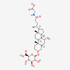 (2S,3S,4S,5R,6R)-6-[[(3R,5R,7R,8R,9S,10S,13R,14S,17R)-17-[(2R)-5-(carboxymethylamino)-5-oxopentan-2-yl]-7-hydroxy-10,13-dimethyl-2,3,4,5,6,7,8,9,11,12,14,15,16,17-tetradecahydro-1H-cyclopenta[a]phenanthren-3-yl]oxy]-3,4,5-trihydroxyoxane-2-carboxylic acid