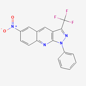 molecular formula C17H9F3N4O2 B1513839 6-Nitro-1-phenyl-3-(trifluoromethyl)-1H-pyrazolo[3,4-b]quinoline 