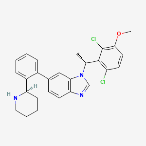 molecular formula C27H27Cl2N3O B15138572 1-[(1R)-1-(2,6-dichloro-3-methoxyphenyl)ethyl]-6-{2-[(2R)-piperidin-2-yl]phenyl}-1H-benzimidazole 