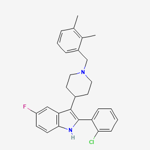 2-(2-chlorophenyl)-3-[1-[(2,3-dimethylphenyl)methyl]piperidin-4-yl]-5-fluoro-1H-indole