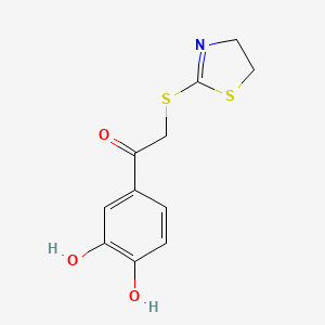 2-((4,5-Dihydrothiazol-2-yl)thio)-1-(3,4-dihydroxyphenyl)ethan-1-one