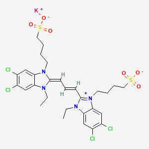 potassium;4-[(2E)-5,6-dichloro-2-[(E)-3-[5,6-dichloro-1-ethyl-3-(4-sulfonatobutyl)benzimidazol-3-ium-2-yl]prop-2-enylidene]-3-ethylbenzimidazol-1-yl]butane-1-sulfonate