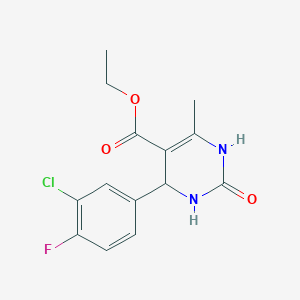 Ethyl 4-(3-chloro-4-fluorophenyl)-6-methyl-2-oxo-1,2,3,4-tetrahydropyrimidine-5-carboxylate