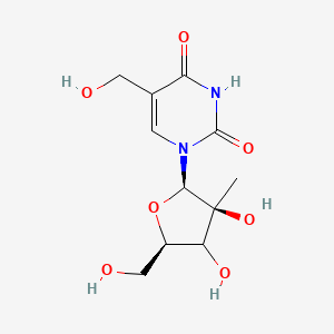 molecular formula C11H16N2O7 B15138909 1-[(2R,3S,5R)-3,4-dihydroxy-5-(hydroxymethyl)-3-methyloxolan-2-yl]-5-(hydroxymethyl)pyrimidine-2,4-dione 