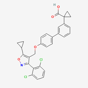 1-[3-[4-[[5-Cyclopropyl-3-(2,6-dichlorophenyl)-1,2-oxazol-4-yl]methoxy]phenyl]phenyl]cyclopropane-1-carboxylic acid