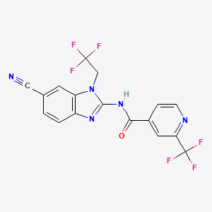 molecular formula C17H9F6N5O B15139048 Antitrypanosomal agent 10 