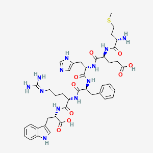 molecular formula C42H56N12O9S B15139183 H-Met-Glu-His-Phe-Arg-Trp-OH 