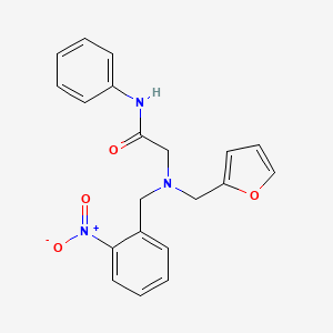 molecular formula C20H19N3O4 B15139258 2-[furan-2-ylmethyl-[(2-nitrophenyl)methyl]amino]-N-phenylacetamide 