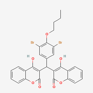 3-[(3,5-Dibromo-4-butoxyphenyl)-(4-hydroxy-2-oxochromen-3-yl)methyl]-4-hydroxychromen-2-one