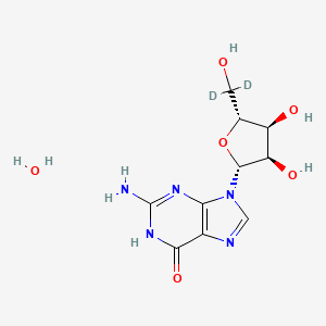 molecular formula C10H15N5O6 B15139329 Guanosine-5',5''-d2 Monohydrate 