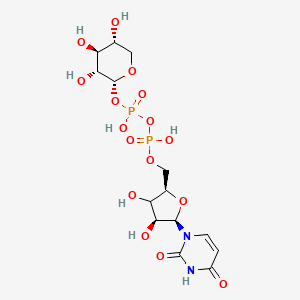 molecular formula C14H22N2O16P2 B15139445 [[(2R,4S,5R)-5-(2,4-dioxopyrimidin-1-yl)-3,4-dihydroxyoxolan-2-yl]methoxy-hydroxyphosphoryl] [(2R,3R,4S,5R)-3,4,5-trihydroxyoxan-2-yl] hydrogen phosphate 