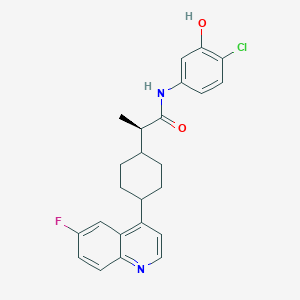 (2R)-N-(4-chloro-3-hydroxyphenyl)-2-[4-(6-fluoroquinolin-4-yl)cyclohexyl]propanamide