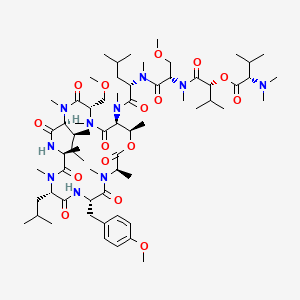 molecular formula C65H110N10O16 B15139606 N(Me2)Val-D-OVal-N(Me)Ser(Me)-N(Me)Leu-N(Me)Thr(1)-N(Me)Ser(Me)-N(Me)Ile-Ala-N(Me)Leu-Tyr(Me)-D-N(Me)Ala-(1) 