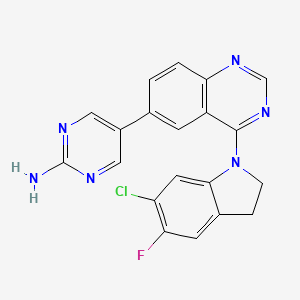 molecular formula C20H14ClFN6 B15139639 5-[4-(6-Chloro-5-fluoro-2,3-dihydroindol-1-yl)quinazolin-6-yl]pyrimidin-2-amine 