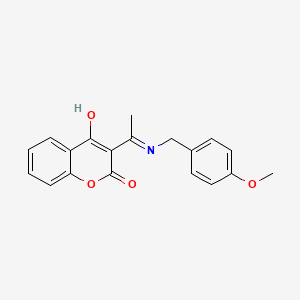 4-Hydroxy-3-(1-((4-methoxybenzyl)imino)ethyl)-2H-chromen-2-one