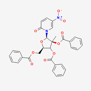 molecular formula C32H26N2O10 B15139819 1-(2,3,5-Tri-O-benzoyl-2-C-|A-methyl-|A-D-ribofuranosyl)-5-nitropyridine-2(1H)-one 