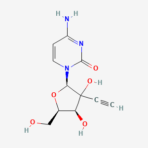 molecular formula C11H13N3O5 B15139842 4-amino-1-[(2R,4S,5R)-3-ethynyl-3,4-dihydroxy-5-(hydroxymethyl)oxolan-2-yl]pyrimidin-2-one 